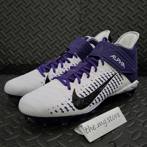Nike Alpha Menace Pro 2 Mid Football Cleats White Purple BV3945-104 Men's 11.5 - Picture 2 of 7